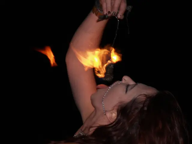 In Great Britain, a female resident sets ablaze her residence, with military police performing a...